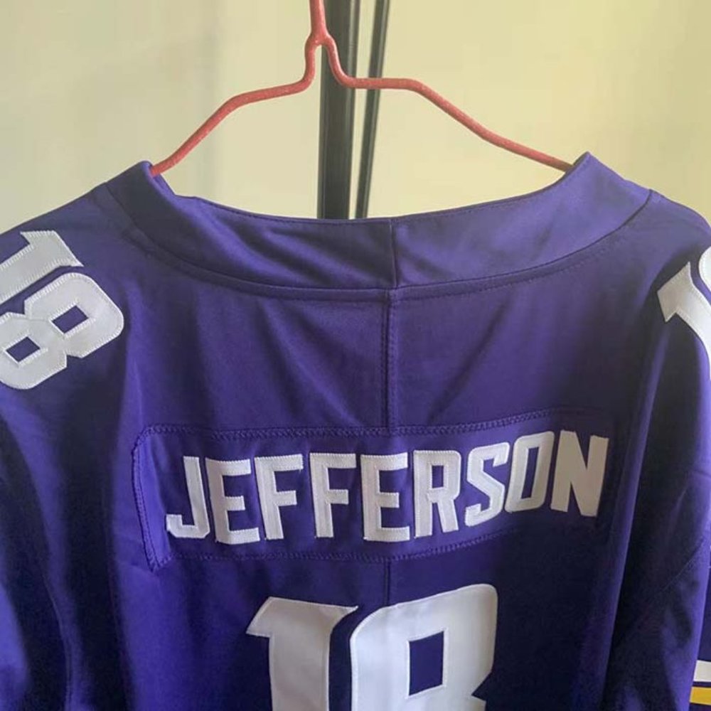 Nike Mens Minnesota Vikings Justin Jefferson #18 Purple Jersey - Picture 11 of 11